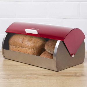 Steel Bread Bin Red