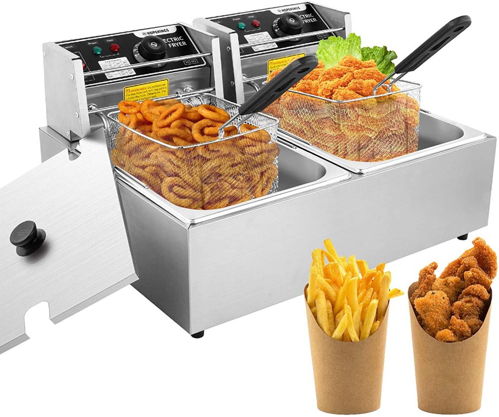 Professionalstyle Deep Fryer with Dual Baskets, 3600W 2x6L Stainless
