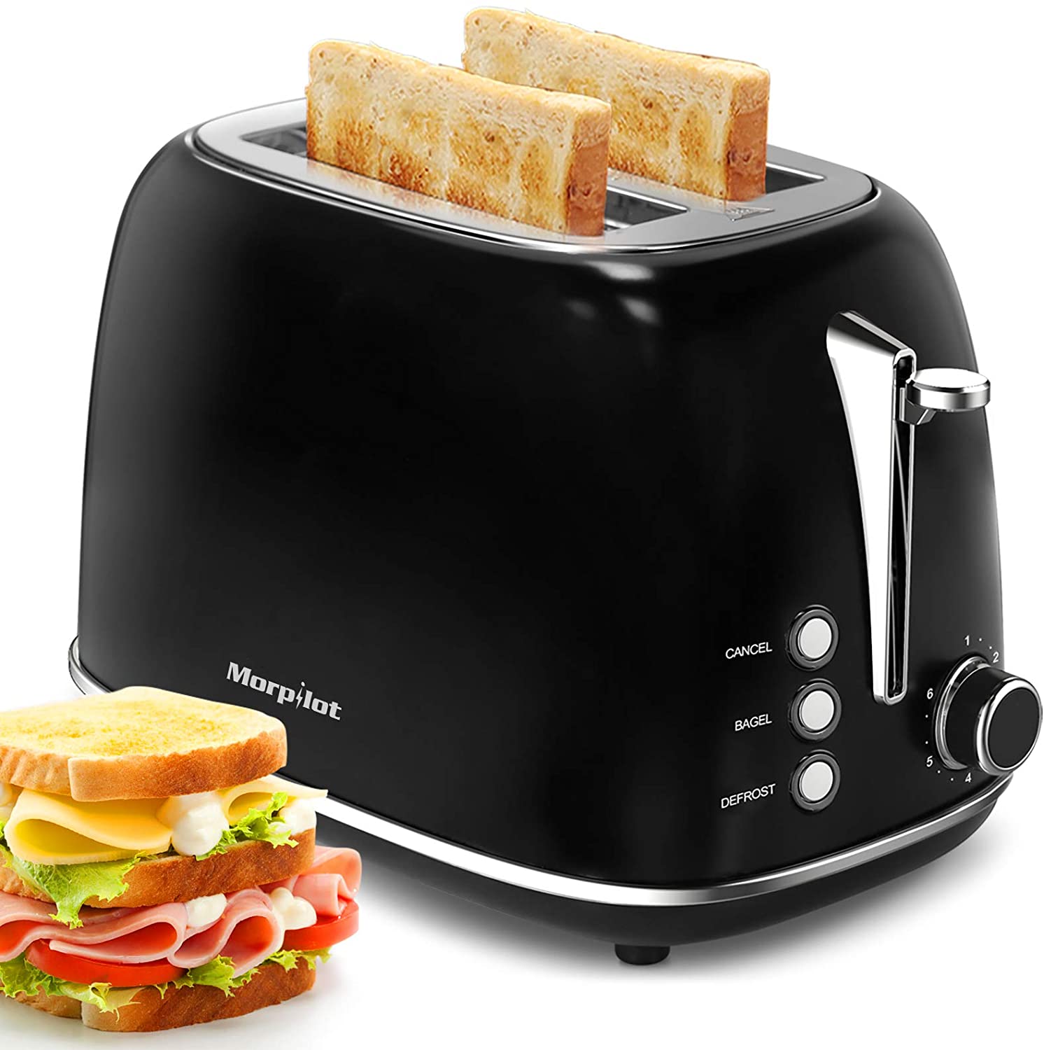 2 Slice Toaster, Keenstone Extra Wide Slot Toaster, Retro Bagel Toaster