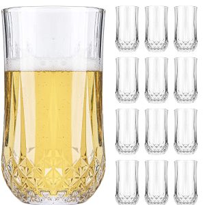 Highball Glasses Set of 12, 11 Ounce Cups, Highball Tumbler Drinking Glasses Lead Free Crystal for Drinking Water, Beer, Juice, Cocktails, Wine, Soda