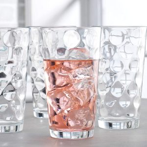 Drinking Glasses set of 6 Highball Glass Cups By Home Essentials & Beyond – Premium Cooler 17 Oz. Glassware – Ideal for Water, Juice, Cocktails, Iced Tea.