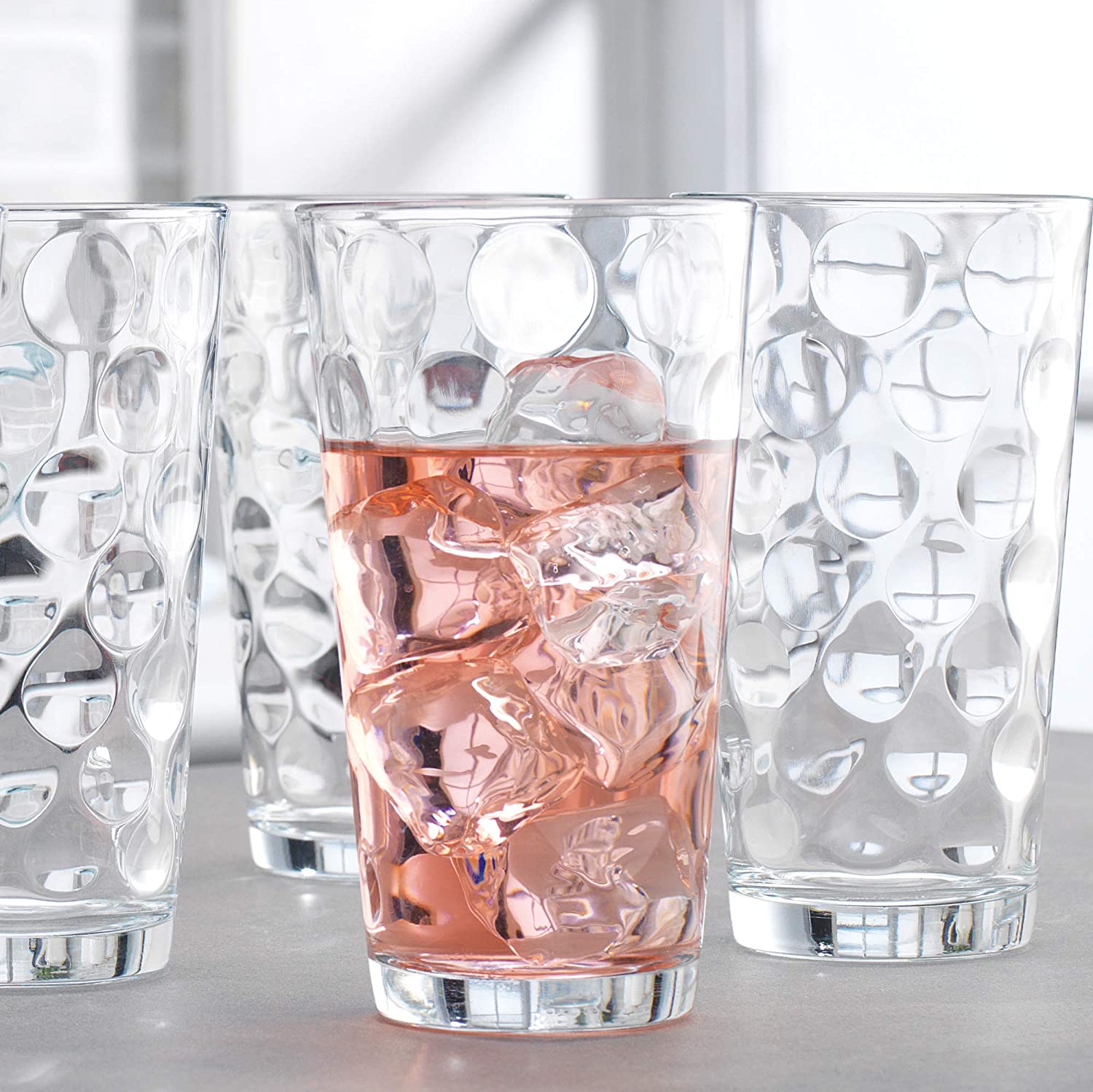 Drinking Glasses Highball Glass Set Of 4 Kitchen Glassware Clear Tumbler 17 Oz 