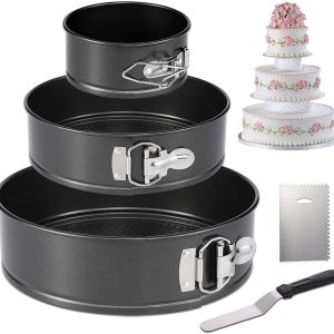 Hiware Springform Pan for Baking Set of 3 Non-stick Cheesecake Pan, Leakproof Round Cake Pan Set Includes 3 Pieces 4" 7" 9" Springform Pan,...