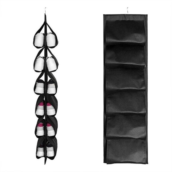 12 Pocket Hanging Shoe Storage Bag 12 Pocket organizer that neatly hangs in your closet, small