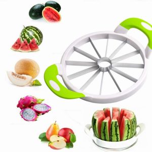 Watermelon Slicer Cutter, Stainless Steel Watermelon Cantaloup Melon Slicer Cutter with Silicone Handle, Kitchen Fruit Cutter Corer Gadget