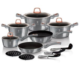 Berlinger Haus 15 Piece Marble Coating Cookware Set - Moonlight Edition