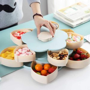 Fast Food Boxes, Candies with Rotating Pattern Design, Fivecompartment Tray, Convenient for Sorting and Storage, Saving Space