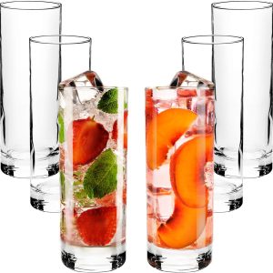 Highball Glasses with Heavy Base, Clear Drinking Glasses Set for Water, Juice, Cocktails, Wine, Beer, and Whiskey, 12 1/4 Ounce, Set of 6 (Highball Glasses)